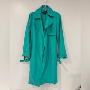 Ann Taylor Factory Teal Trench Coat Size Medium